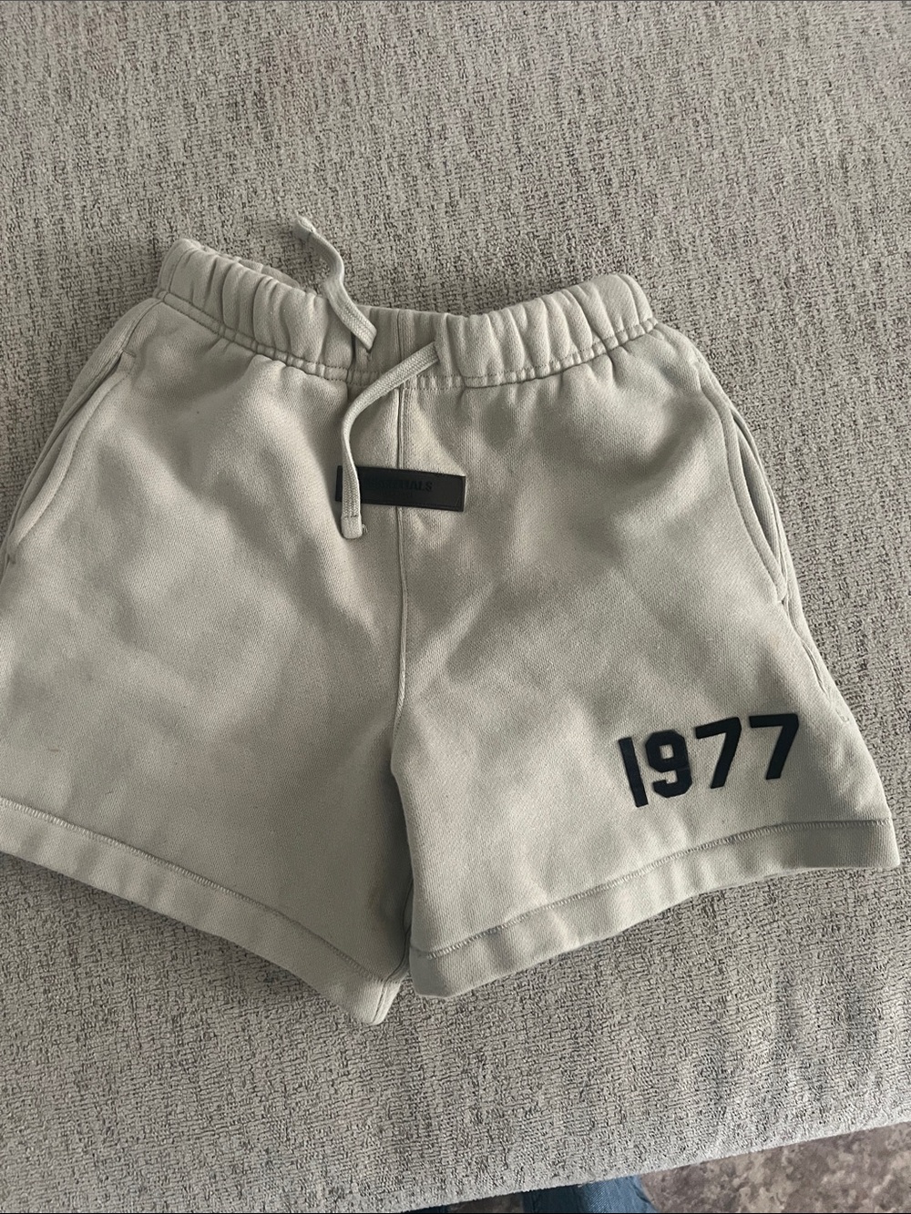 Essentials Light Gray Drawstring Lounge Shorts